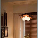 French Retro Ceiling Chandelier with Grass Woven Glass, LED Lighting for Living & Dining Room by Ljojo