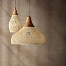 Wabi-sabi Rattan Pendant Chandelier - Japanese Style Bamboo Lighting for Living Room - Ljojo