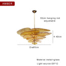 Ljojo Scandinavian Murano Green Pink Glass Chandelier - LED Art Decor for Hotel Restaurant Lobby