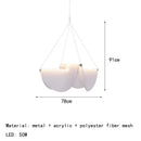 LED Chandelier White Acrylic 3000K Modern Art Deco Parlor Dining Room Bedroom Light by Ljojo