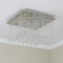 Ljojo Luxury Crystal Chandelier Flush Mount for Living Room LED Pendant Light