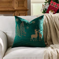 Christmas Embroidered Pillowcase Cojines with Tree Elk Design by Ljojo