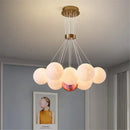 Nordic Round Glass Lamp Chandeliers - Postmodern Bedroom Living Room Lusters by Ljojo