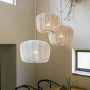 Ljojo Modern Fabric Pendant Lamp Minimalist Chandelier for Wabi Sabi Living Room