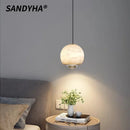 Ljojo Modern Marble Chandelier LED Pendant Light Stylish Home Decor Lighting Gleaming Dining Room Kitchen Island