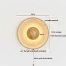 Ljojo LED Pull Chain Wall Light Yellow Travertine Stair Lamp