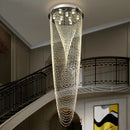 Ljojo Luxury Crystal Tassel Chandelier for Staircases, Living Rooms, and Lobbies