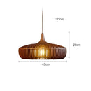 Danish Design Walnut Restaurant LED Pendant Light by Ljojo | Wood Birdcage Chandelier Island Room Teahouse Lamp