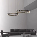 Ljojo Modern Glass Circle Led Chandeliers Dimmable Pendant Lights for Living Room