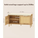 Ljojo™ Rattan Shoe Storage Bench with Cushion, Wooden Entryway Cabinet Organizer