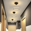 Ljojo LED Circle Ceiling Light Black Gold Lustres Home Decor Fixture