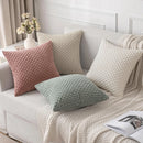 Beige Boho Corduroy Throw Pillow Cover 18x18 Inch for Modern Home Decor by Ljojo
