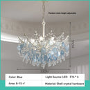 French Medieval Style Pendant Light for Luxurious Dining Room by Ljojo, Creamy Shell Crystal Bedroom Lamp