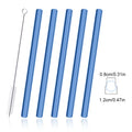Ljojo 12mm Glass Straw Set for Bubble Tea Milk Smoothies Cocktails