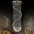 Ljojo LED Spiral Crystal Ball Chandelier for Staircase Pendant Lighting