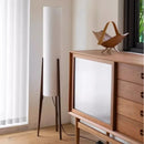 LED Retro Solid Wood Floor Lamp White Fabric Shade Home Decor Bedroom Living Room Dining Elegance by Ljojo