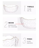 Ljojo 1500ml Glass Bowl for Household, Tableware, Fruit Dessert Plate, Gold-Plated Bowl