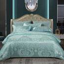 Ljojo Luxury Jacquard Bedding Set - European Style Satin Duvet Cover for Double Bed