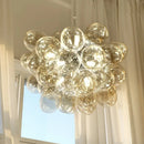 Ljojo Magic Beans Glass Bubble Chandelier: Nordic Fashion Pendant Light for Living Room Dining Office