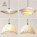 Japanese Style Fabric Pendant Lights Hand Knitted E27 Hanging Lamp for Bedroom - Ljojo