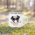 French Bulldog Print Enamel Mug by Ljojo - Dog Lover's Gift & Coffee Cup