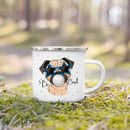 French Bulldog Print Enamel Mug by Ljojo - Dog Lover's Gift & Coffee Cup
