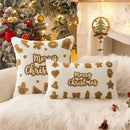 Embroidered Gingerbread Man Boucle Pillow Cover for Ljojo Home Décor