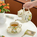 Ljojo Lemon Pattern Tea Set: Cup, Saucer, Teapot, Plate, Kettle - European Ceramic Offering