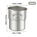 Ljojo Little Bear Stainless Steel Coffee Cup with Wooden Pad