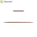 Medieval Bauhaus Walnut Wood Linear LED Pendant Lights for Living Room by Ljojo