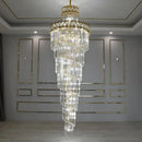 Ljojo Luxe Spiral Staircase Crystal Chandelier for Hotel Lobby, Villa & Duplex Hall