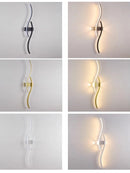 Ljojo LED Double Curve Wall Sconces Remote Control Bedside Lamp