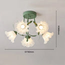French Cream Style Linglan Flower Chandelier | American Retro Living Room Ceiling Light - Ljojo