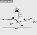 Ljojo Modern Rotate LED Chandelier for Living Room Dining Office Black Pendant Lights