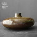 Ljojo™ Black Terracotta Abstract Vase Coarse Pottery Retro Glazed Flower Arranger