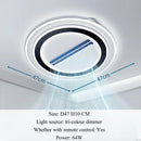 Ljojo Modern Minimal Fan LED Ceiling Pendant Light for Bedroom Lighting Fixtures