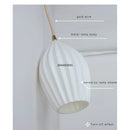 Elegant Ribbed Ceramic Pendant Lights by Ljojo - White Shade