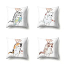 Cute Cat Cushion Cover by Ljojo: Cartoon Pets Pillow Case for Home Sofa Decor