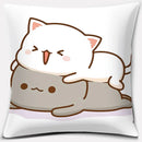 Cute Mocha Mochi Peach Cat Pillowcase for Sofa and Car Decor, Home by Ljojo, 45x45cm