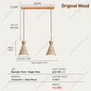 Modern Travertine Wood Pendant Light LED Hanging Lamp Chandelier for Dining Room by Ljojo