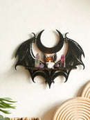 Ljojo™ Gothic Bat Moon Wall Shelf Crystal Holder Goth Home Decor
