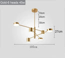Ljojo Modern Rotate LED Chandelier for Living Room Dining Office Black Pendant Lights