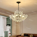 Black Crystal Pendant Light French Retro Glass Fixture for Bedroom by Ljojo