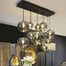 Modern Smoky Gray Glass Chandelier for Dining Kitchen Living Room Ljojo Nordic Pendant Light