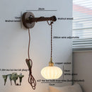 Ljojo LED Wall Mirror Lights with Switch - Modern Wooden Indoor Lamp