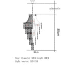 Large Long Crystal Chandelier Golden Stainless Steel Light for Hotel Lobby Staircase by Ljojo
