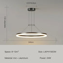Modern Black LED Pendant Lamp Ring Chandelier Lighting Fixture by Ljojo for Living Room Kitchen Dining Bedroom