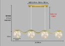 Nordic Long Dining Pendant Lights Glass Lampshade Gold Black Chandelier by Ljojo