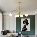 Ljojo Milky Glass Ball LED Chandelier for Kitchen Dining Living Bar Island