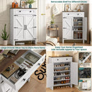 Ljojo™ 5-Tier Wooden Shoe Storage Cabinet with Adjustable Shelves and Drawer